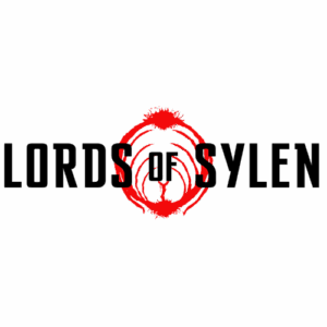 Logo rouge et noir du groupe de metal Lords of Sylen avec une silhouette stylisée de lion